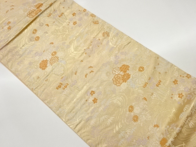 花車に流水模様織り出し袋帯